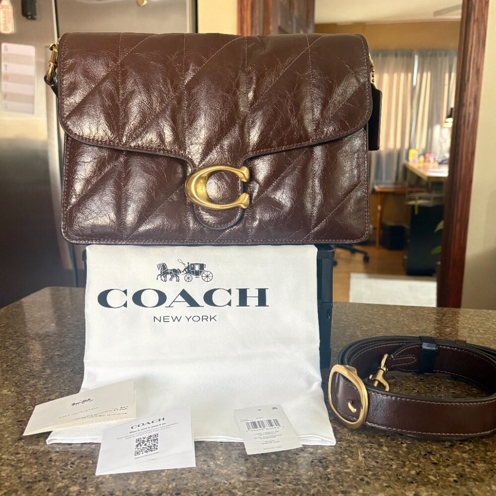 COACH QUILTED TABBY 30 IN MAPLE GLAZED LEATHER